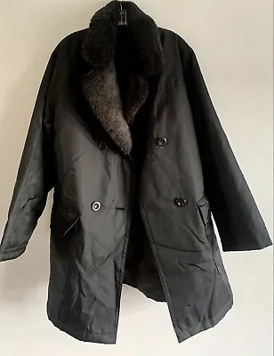 Buy Marks & Spencer Black Long Sleeves Nylon Jacket  Faux Fur Collar Outerwear 14 • 49£