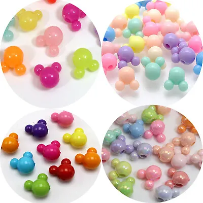 Buy 150pcs Mixed Color Various Style Acrylic Mouse Face Beads 12mm Jewelry Making • 5.15£