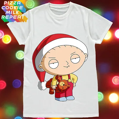 Buy Family Guy Unisex Tshirt Stewie Santa Hat Christmas Cartoon TV Show Funny Retro • 11.95£