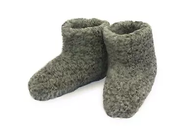 Buy Uk 14 (eu 48) Grey Wool Men's Boots Slippers Sheep Suede Large Giant Winter Warm • 20.95£