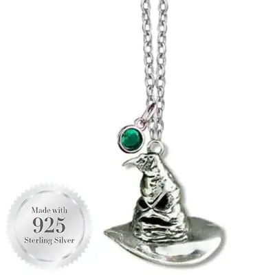 Buy Sterling Silver Chain Necklace Slytherin Harry Potter Sorting Hat 925  • 75.77£