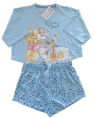 Buy Ladies DISNEY WINNIE THE POOH Pyjamas 10/12 Women Shorts T-Shirt Top Primark • 12.99£