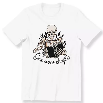 Buy Book Lovers Men's Ladies T-shirt One More Chapter Reading Skeleton Gift T-shirt • 14.99£