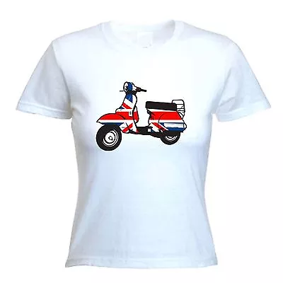 Buy MOD SCOOTER WOMENS T-SHIRT - Union Jack Scooters Target The Who Jam • 12.95£