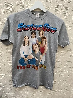 Buy Vintage Status Quo End Of The Road 1984 U.K. Tour T Shirt Grey Medium • 30£