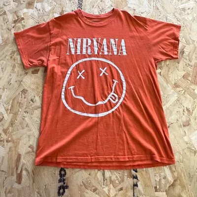 Buy Nirvana T Shirt Large L Red Mens Graphic Band Music • 7.99£