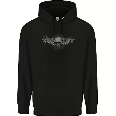 Buy A Tribal Skull With Wings Gothic Goth Rock Music Mens 80% Cotton Hoodie • 21.99£