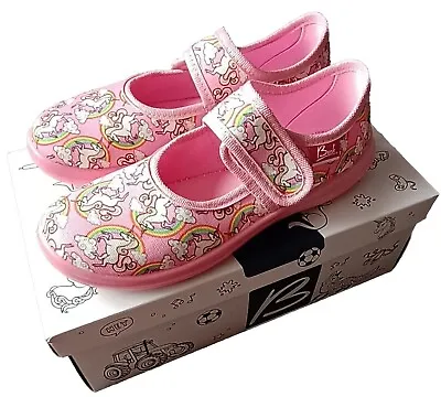 Buy Beck Girls Rainbow Unicorn Low Shoes Slippers Pink UK 12.5 EU 31 Colour-in Box • 6.99£