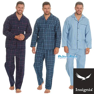 Buy Mens Traditional FLANNEL Pyjamas Set  Pjs 100% COTTON BRUSHED COTTON WINTER • 16.75£