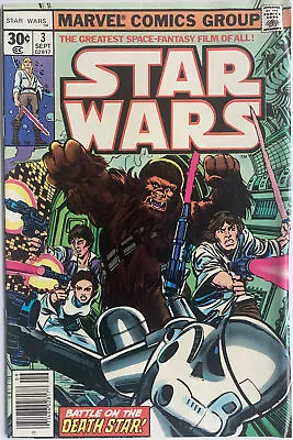 Buy Star Wars #3 Sept 1977 Cents  Book Han Solo Chewbacca Battle On The Death Star • 39.99£