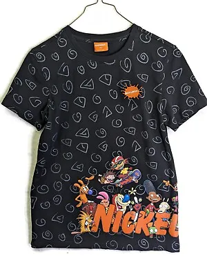 Buy Nickelodeon Size L Black Short Sleeve Boy Girl T Shirt Top RuUG Rats Hey Arnold • 11.82£