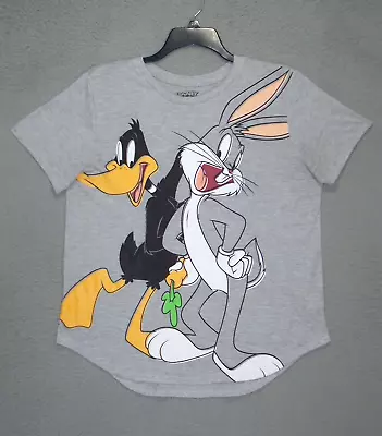 Buy Loony Tunes Shirt Womens XXL 2XL Gray Graphic Bugs Bunny Daffy Duck Comic Ladies • 13.29£