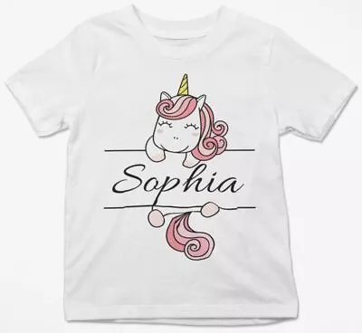 Buy Personalised (ADD NAME) Unicorn Girls T-shirt Adorable Gift For Girls T-shirt • 10.99£