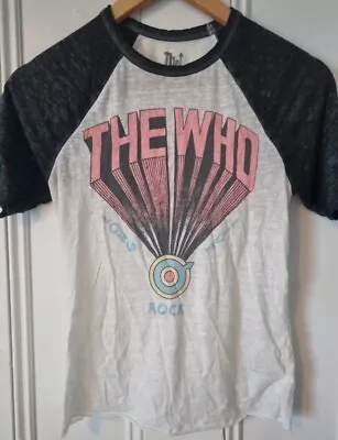 Buy The Who T Shirt Mod Rock Band Merch Raglan Tee Size XS Roger Daltrey • 12.95£