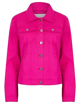 Buy Womens Ladies Stretch Denim Jacket Soft Cotton Summer Bright Colour Fashion Coat • 26.95£