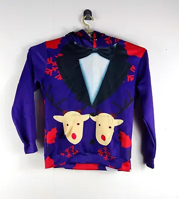 Buy Men Christmas Hoodie Multicoloured Front Pocket Long Sleeve Size M Free P&p • 11.99£