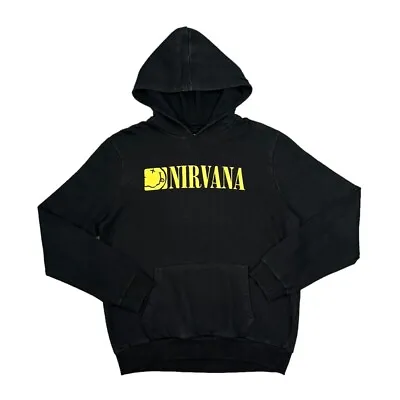 Buy NIRVANA Big Logo Spellout Alternative Rock Grunge Band Pullover Hoodie Small Med • 18£