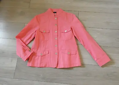 Buy Damart Happy D Coral Pink Cotton Military Style Jacket Pockets Casual UK10 • 14.99£