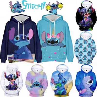 Buy Unisex Lilo Stitch Hoodies Sweatshirt Kid Adult Cartoon Casual Hooded Top Attire • 21.59£