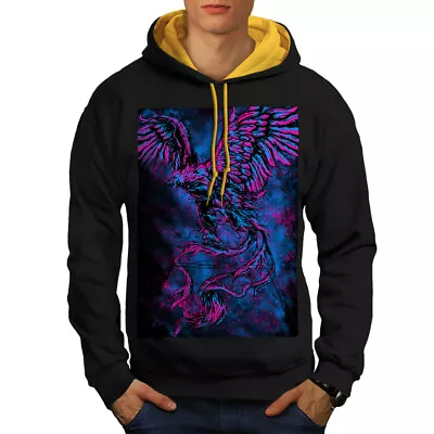 Buy Wellcoda Colorful Beast Fantasy Mens Contrast Hoodie, Eagle Casual Jumper • 35.99£