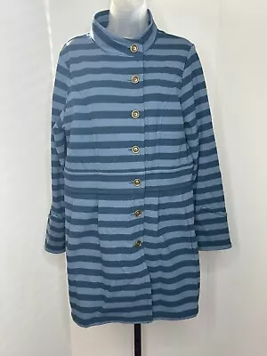 Buy EUC Matilda Jane *Fall Breeze* Jacket Blue Striped Pea Coat Size Large Stretch • 23.60£