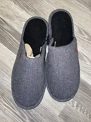 Buy Mens Farah Grey Slippers Flat Sole New Tags Fabric Size 11-12 UK Adult • 19.99£