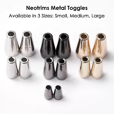 Buy Metal Cord End Toggles, Draw String Hoodie Cord Ends, Gunmetal Silver & Gold • 3.45£