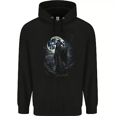 Buy Mystical Grim Reaper Skull Mens 80% Cotton Hoodie • 19.99£