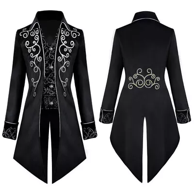 Buy Men Victorian Steampunk Coat Gothic Jacket Medieval Renaissance Costume • 25.99£