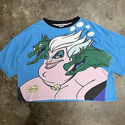 Buy VTG 90’s The Little Mermaid URSULA Disney  All Over Print T Shirt Size L / XL • 208.39£