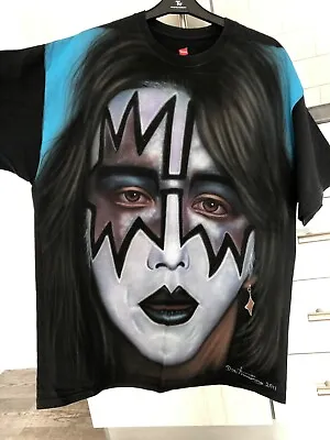 Buy Ace Frehley KISS Airbrushed T-shirt XL XXL  Band Tour Paul Gene Peter Eric Shirt • 70£