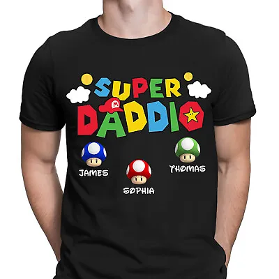 Buy Personalised Super Mario Daddio Gaming Fathers Day Mens T-Shirts Tee Top #DGV1#2 • 9.99£