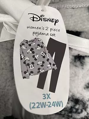 Buy DISNEY MICKEY MOUSE Women’s 2 Piece Plush Pajama Set PJs 3X (22W-24W) • 14.09£