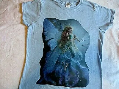 Buy Women's Gorgeous T-Shirt Snowflake Fairy In A Blue Sky With Snowflakes Falling • 16.99£