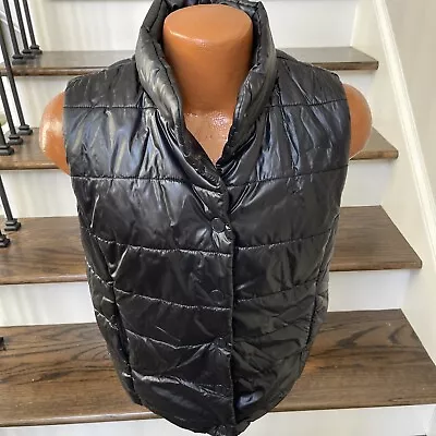 Buy Converse One Star Women’s  Vest Size Large Black Snap Front Puffer Quilted • 15.15£