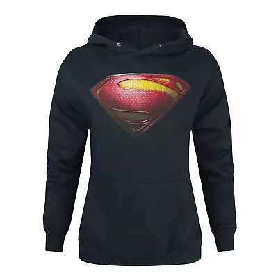 Buy Superman Womens/Ladies Man Of Steel Logo Hoodie NS4204 • 27.89£