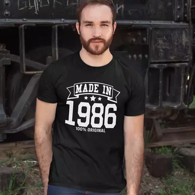 Buy MADE IN 1986 T-SHIRT (80s Birthday Son Gift Dad Mom Present Celebration Party) • 13.49£