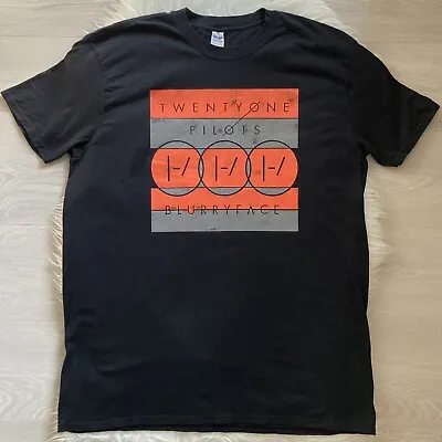 Buy Twenty One Pilots T-Shirt Size 2XL Black Blurry Face Top Short Sleeve Ring Spun • 18£