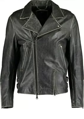 Buy 7 For All Mankind - Black/silver Faded Effect Leather - Medium - New.  RRP £1100 • 129£
