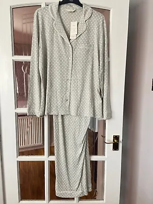 Buy Lovely Bnwt M&s Cool Comfort Cotton Modal Grey Spot Pyjamas 8 10 12 14 16 18 20 • 18£