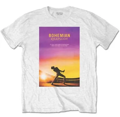 Buy Queen Bohemian Rhapsody Film Poster White T-Shirt - OFFICIAL • 11.29£