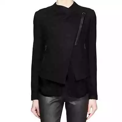 Buy Helmut Lang Sonar Wool & Leather Crossover Jacket Black Moto Style M • 144.77£