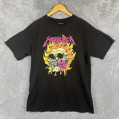 Buy Metallica Shirt Womens Small Boyfriend Tee Black Skull Graphic Tee Casual • 9.45£