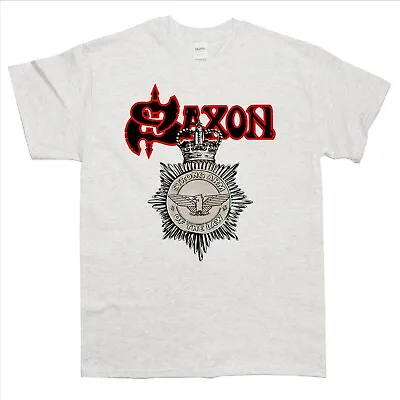 Buy SAXON Strong Arm Law T-SHIRT Sizes S M L XL XXL Colours Ash Grey, White • 15.59£