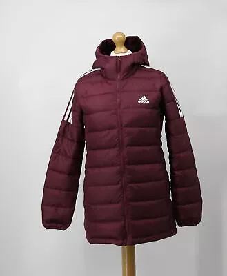 Buy Adidas Originals Ladies Uk 8-10 Red Down Slim Padded Parka Jacket Rrp £90 Dh • 24.68£