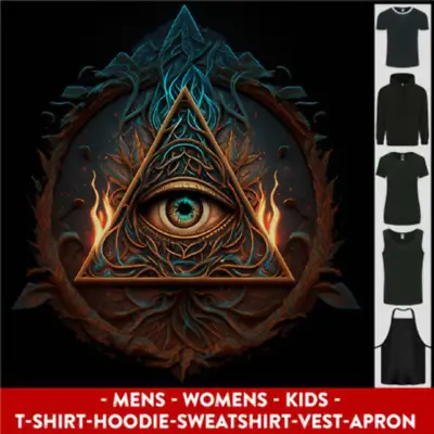 Buy Illuminati Eye With Flames Conspiracy Fantasy Mens Womens Kids Unisex • 9.99£