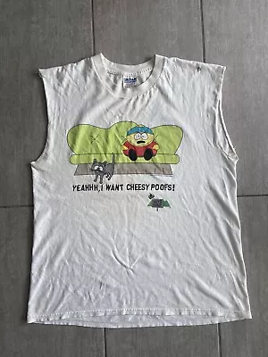 Buy South Park T Shirt Mens Large White 1998 90s Top Tank Top Singlet Vintage • 44.24£