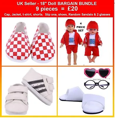 Buy Bundle 18  Doll Clothes Shoes Track Suit Glasses Our Generation Baby Born Boy AG • 6£