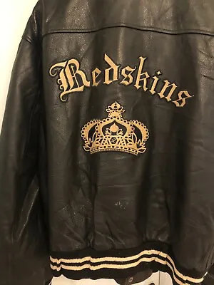 Buy Rare Mens American Leather Baseball Jacket XXL Black `Redskins` • 150£