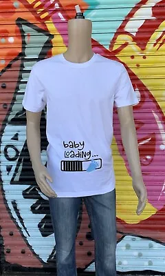 Buy Baby Loading Birth Announcement T Shirt  Funny Cute Baby Feet Pink Blue • 15.99£